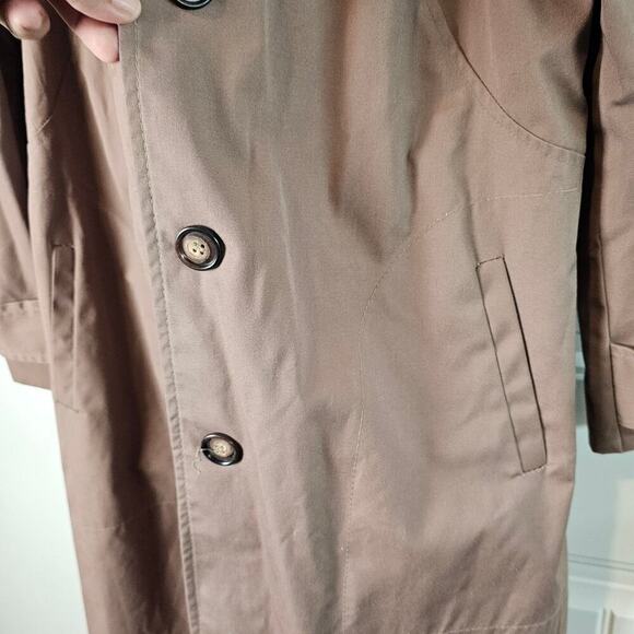 Vintage Rose Pink Trench Coat Womens Size XL Long 80s Retro Barbie Glam Rock - Picture 5 of 12